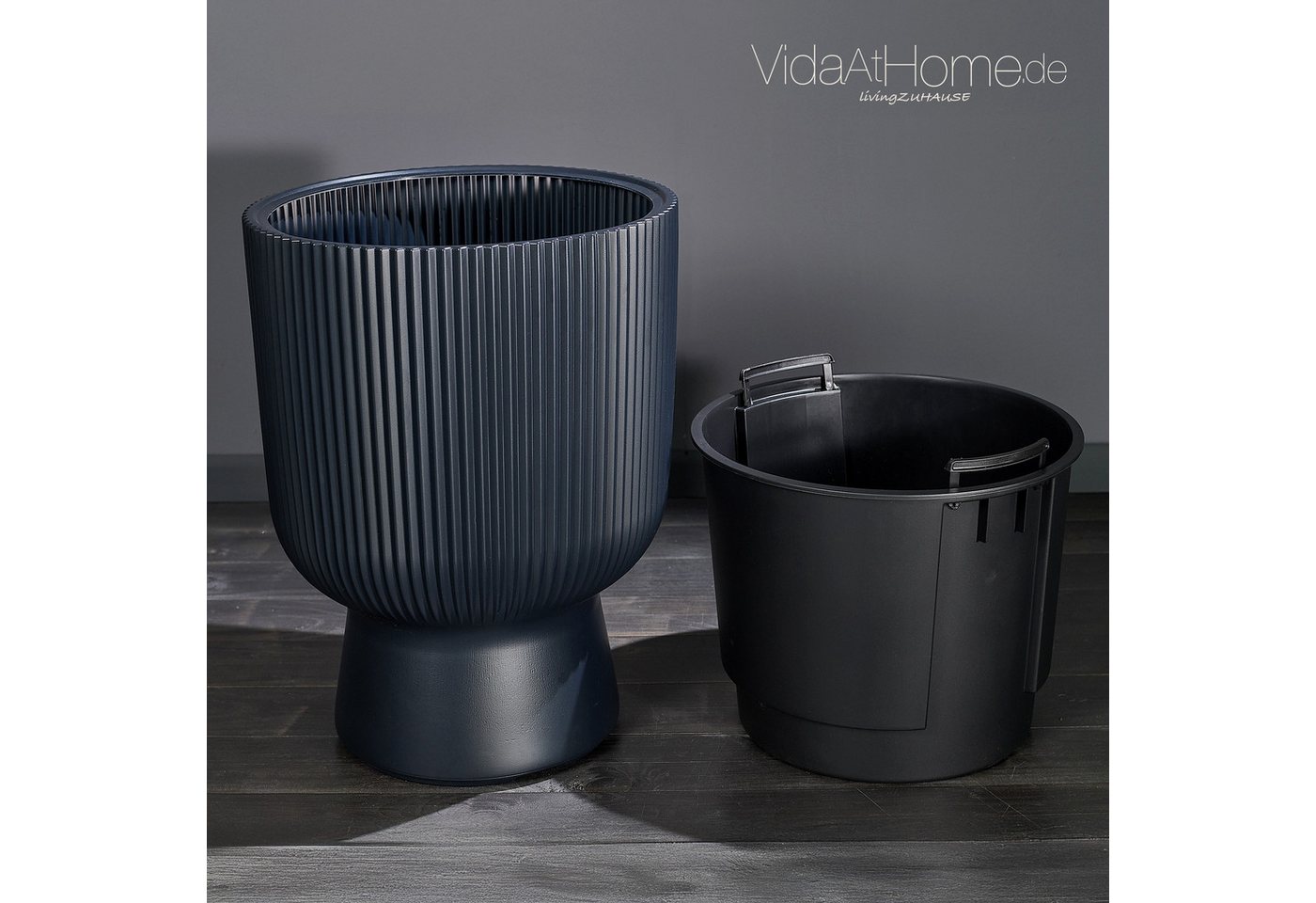 VidaAtHome.de Blumentopf Design-Pflanzgefäße-Set ALVY (2er Set) (Spar-Set, Pflanzgefäß ALVY 30 & 40), Stilvolles Design mit Rillenstruktur von VidaAtHome.de