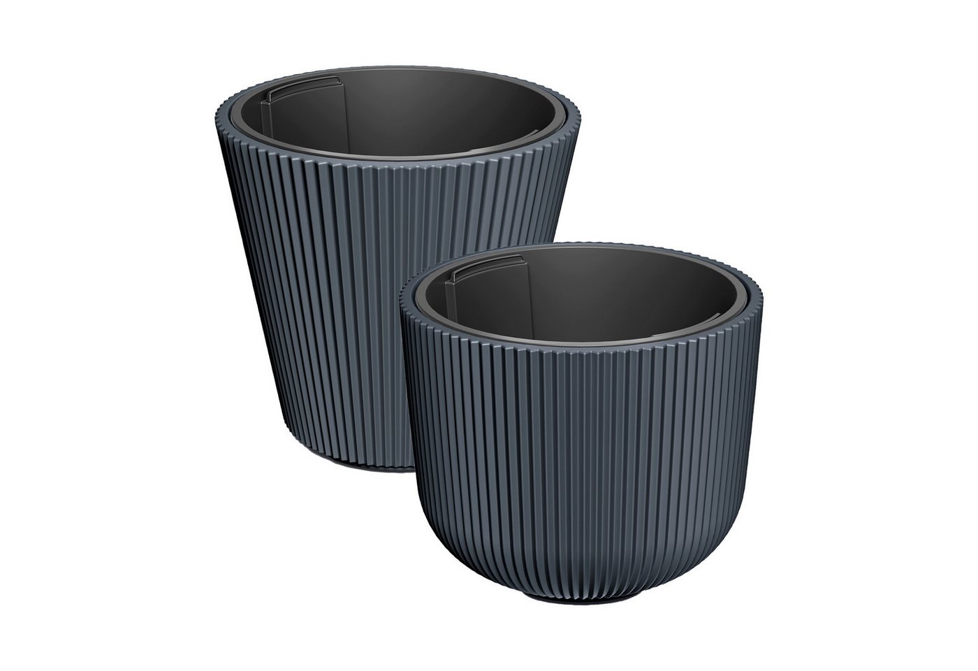 VidaAtHome.de Blumentopf Design-Pflanzgefäße-Set BRYA 40 & CYRA 40 (Spar-Set, 1x Pflanzgefäß BRYA 40, 1x Pflanzgefäß CYRA 40), Mit herausnehmbarem Pflanzeinsatz & versenkbaren Griffen von VidaAtHome.de