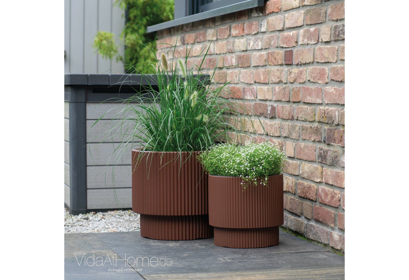 VidaAtHome.de Blumentopf Design-Pflanzgefäße-Set IVY (2er Set) (Spar-Set, 1x Design-Pflanzgefäß IVY 30, 1x Design-Pflanzgefäß IVY 40) von VidaAtHome.de