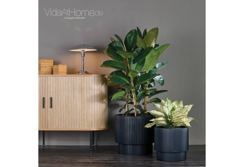VidaAtHome.de Blumentopf Design-Pflanzgefäße-Set IVY (2er Set) (Spar-Set, Pflanzgefäß IVY 30 & 40), Modernes Rillendesign, mit praktischem Pflanzeinsatz von VidaAtHome.de