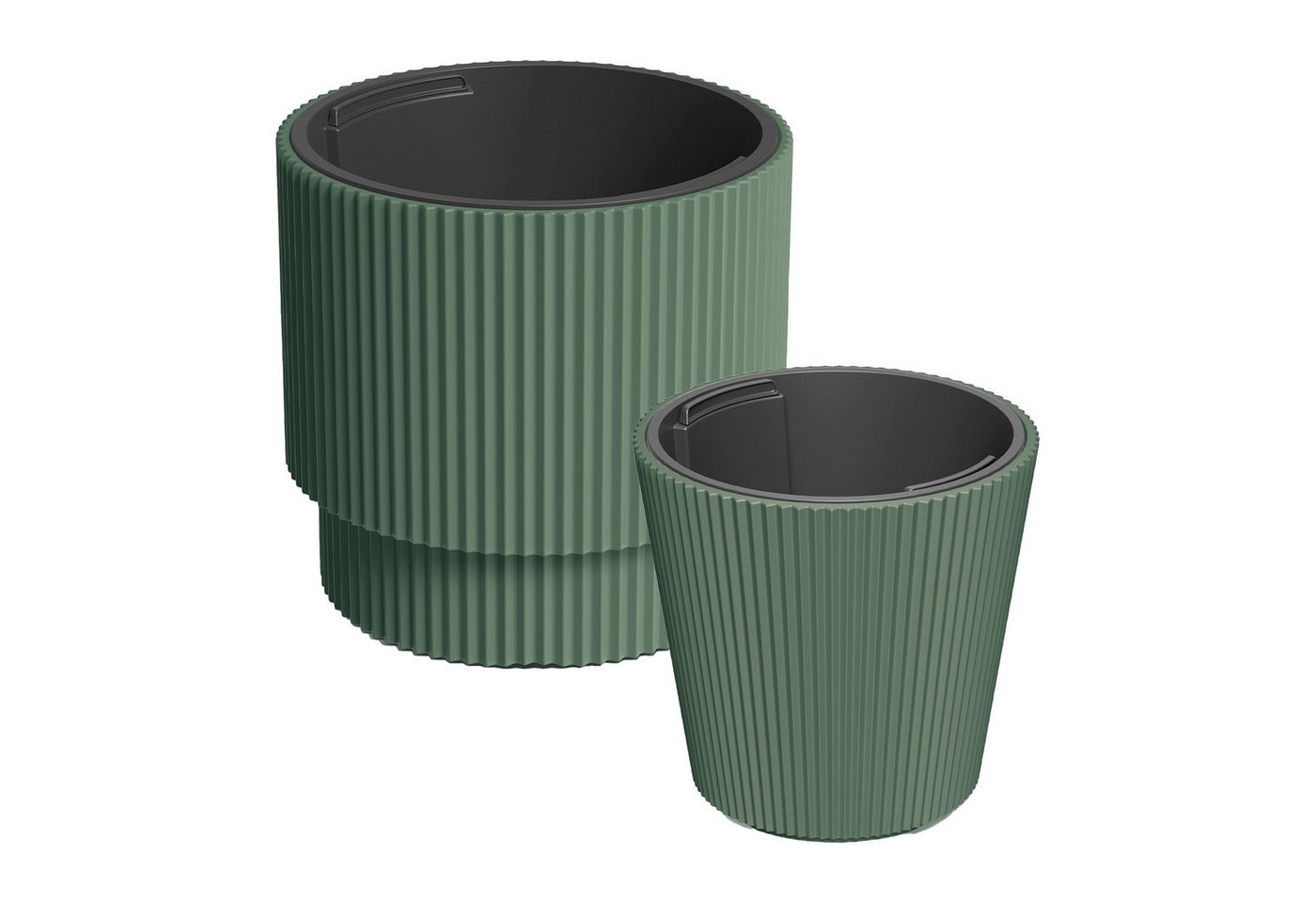 VidaAtHome.de Blumentopf Design-Pflanzgefäße-Set IVY 40 & BRYA 30 (Spar-Set, 1x Pflanzgefäß IVY 40, 1x Pflanzgefäß BRYA 30), Stilvolles Design mit Rillenstruktur von VidaAtHome.de