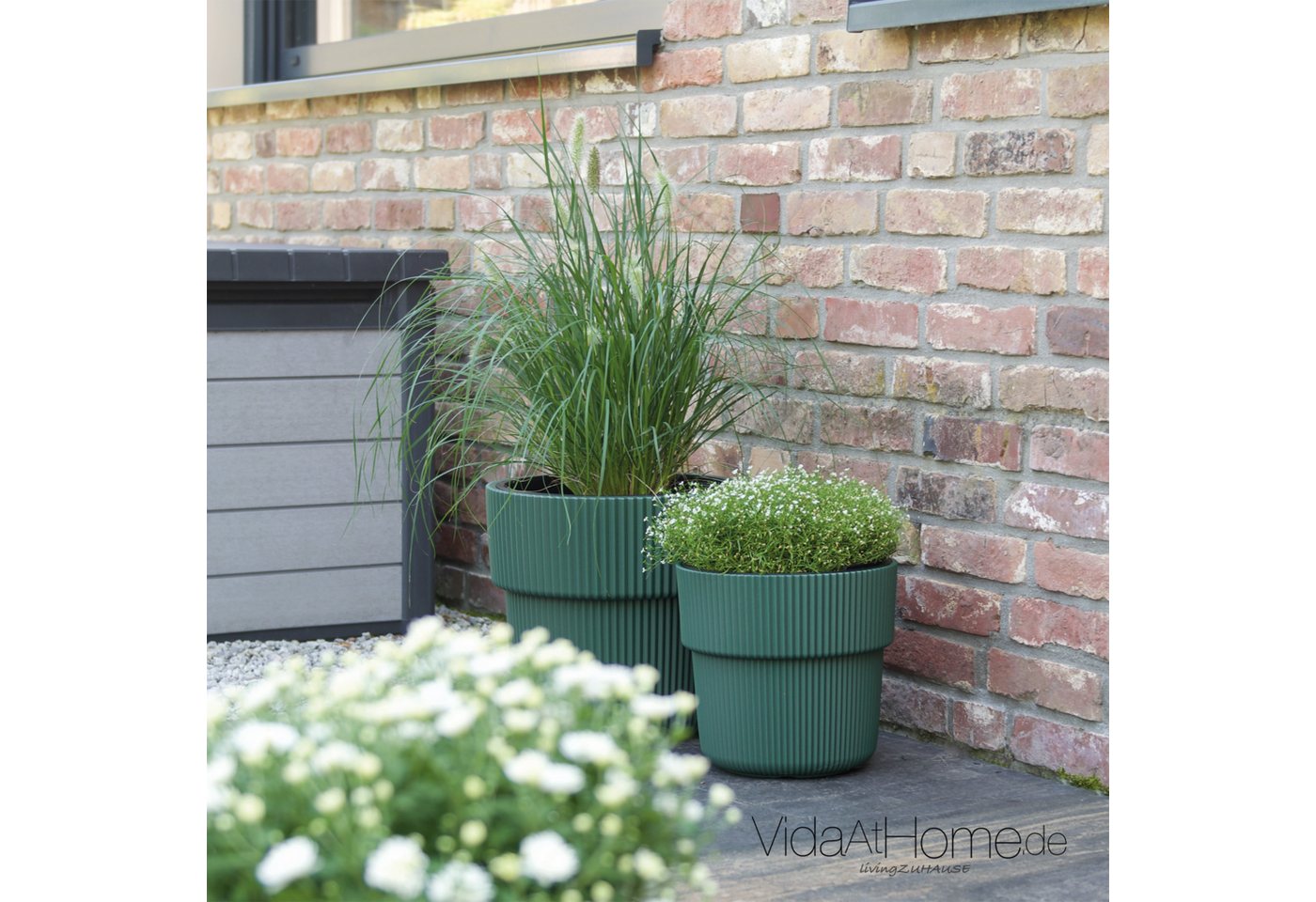 VidaAtHome.de Blumentopf Design-Pflanzgefäße-Set VYLU (2er Set) (Spar-Set, 1x Design-Pflanzgefäß VYLU 30, 1x Design-Pflanzgefäß VYLU 40) von VidaAtHome.de