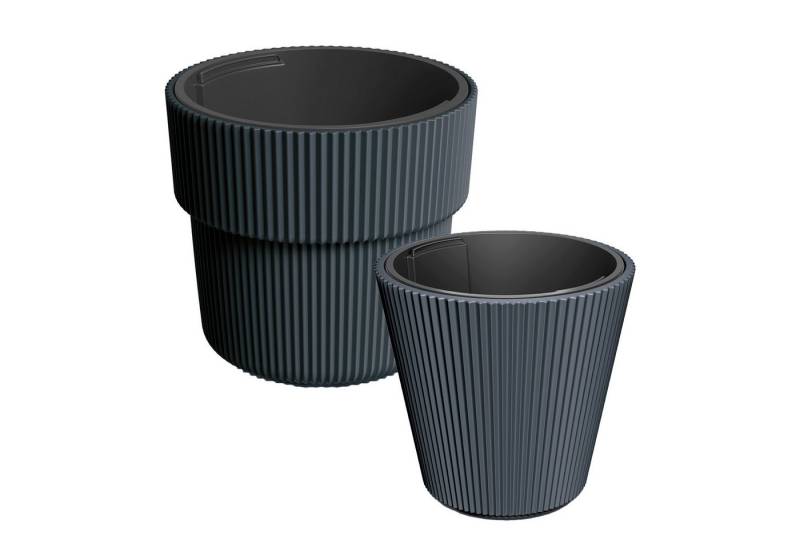 VidaAtHome.de Blumentopf Design-Pflanzgefäße-Set VYLU 40 & BRYA 30 (Spar-Set, 1x Pflanzgefäß VYLU 40, 1x Pflanzgefäß BRYA 30), Für Innen- & Außenbereich, mit praktischem Pflanzeinsatz von VidaAtHome.de