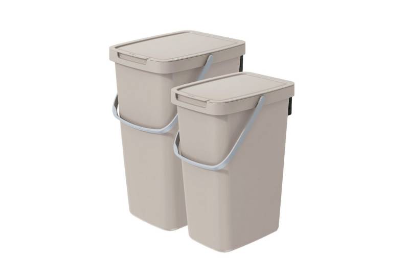 VidaAtHome.de Mülleimer Q-SYSTEMA Abfalleimer-Set 12 Liter + 20 Liter, Mit Deckel & Griff – hygienisch, robust & leicht von VidaAtHome.de
