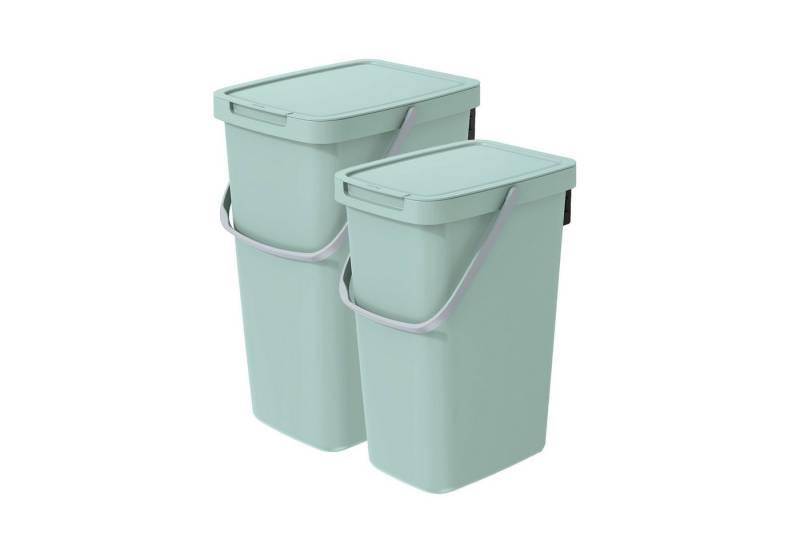 VidaAtHome.de Mülleimer Q-SYSTEMA Abfalleimer-Set 12 Liter + 20 Liter, Mit Deckel & Griff – hygienisch, robust & leicht von VidaAtHome.de