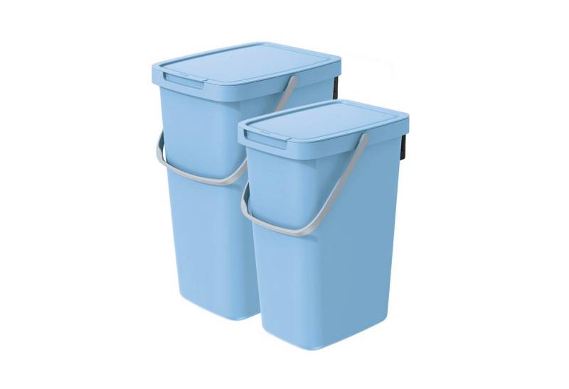 VidaAtHome.de Mülleimer Q-SYSTEMA Abfalleimer-Set 12 Liter + 20 Liter, Mit Deckel & Griff – hygienisch, robust & leicht von VidaAtHome.de