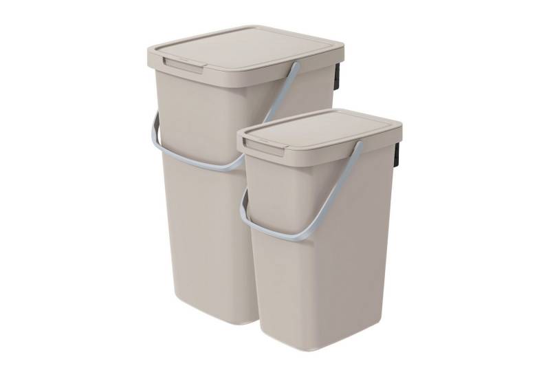 VidaAtHome.de Mülleimer Q-SYSTEMA Abfalleimer-Set 12 Liter + 25 Liter von VidaAtHome.de