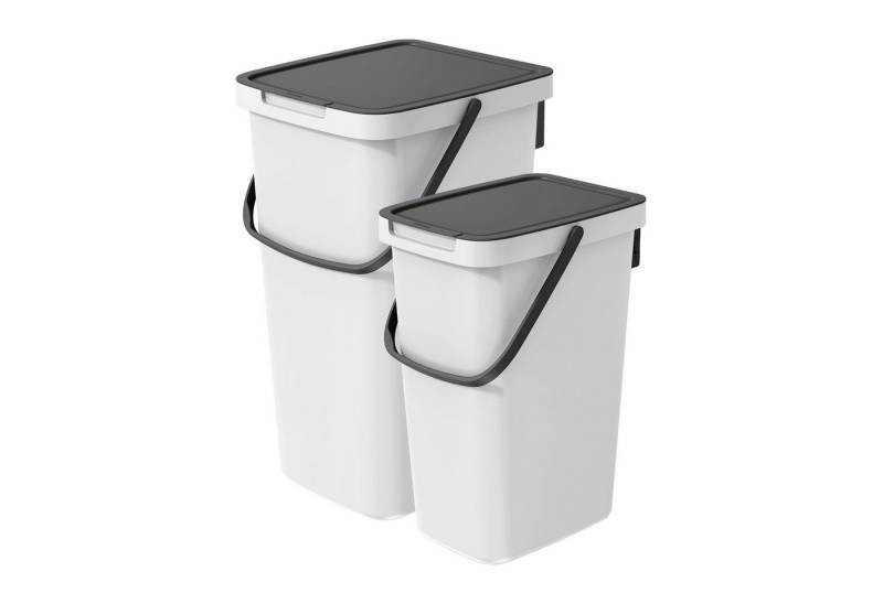 VidaAtHome.de Mülleimer Q-SYSTEMA Abfalleimer-Set 12 Liter + 25 Liter von VidaAtHome.de