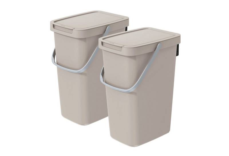 VidaAtHome.de Mülleimer Q-SYSTEMA Abfalleimer-Set 2 x 12 Liter von VidaAtHome.de