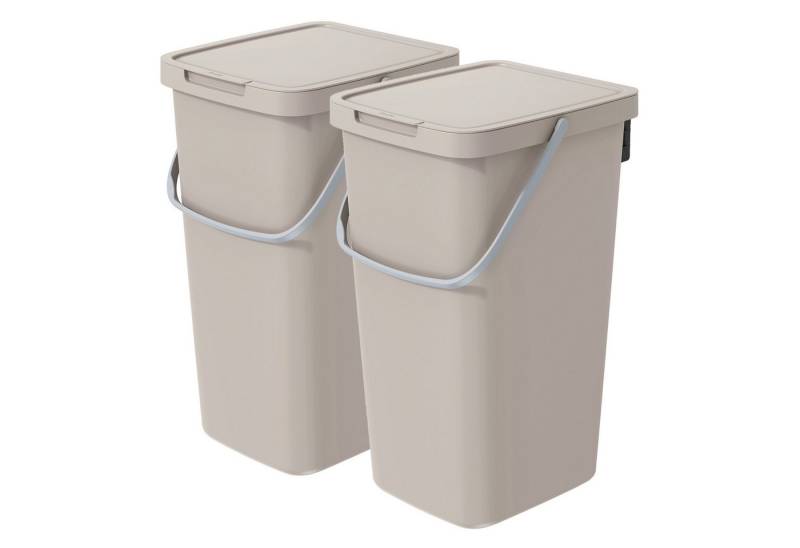 VidaAtHome.de Mülleimer Q-SYSTEMA Abfalleimer-Set 2 x 25 Liter von VidaAtHome.de