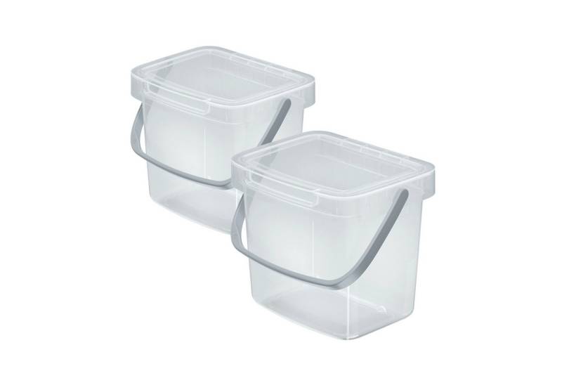 VidaAtHome.de Mülleimer Q-SYSTEMA Abfalleimer-Set 2 x 3 Liter, robust & leicht – ideal für Mülltrennung in Küche/Bad von VidaAtHome.de