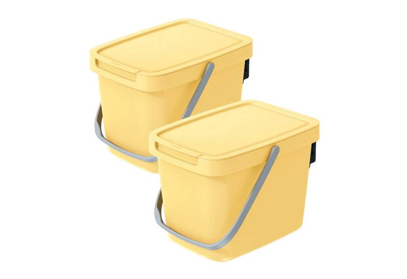 VidaAtHome.de Mülleimer Q-SYSTEMA Abfalleimer-Set 2 x 6 Liter von VidaAtHome.de