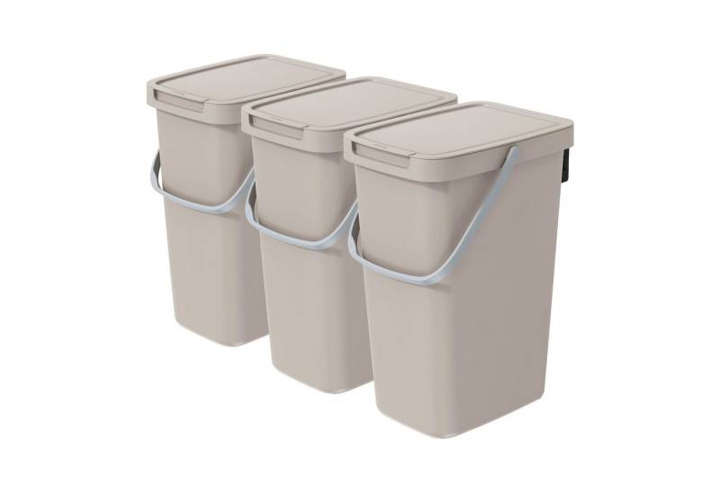 VidaAtHome.de Mülleimer Q-SYSTEMA Abfalleimer-Set 3 x 12 Liter von VidaAtHome.de