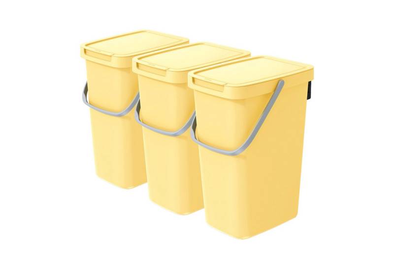 VidaAtHome.de Mülleimer Q-SYSTEMA Abfalleimer-Set 3 x 12 Liter von VidaAtHome.de