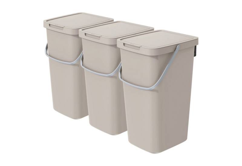 VidaAtHome.de Mülleimer Q-SYSTEMA Abfalleimer-Set 3 x 25 Liter von VidaAtHome.de