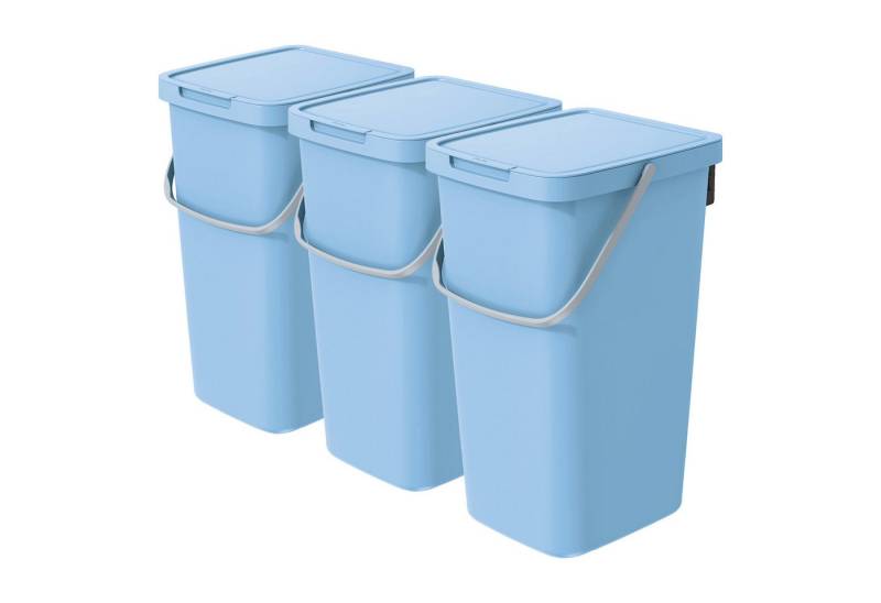 VidaAtHome.de Mülleimer Q-SYSTEMA Abfalleimer-Set 3 x 25 Liter von VidaAtHome.de