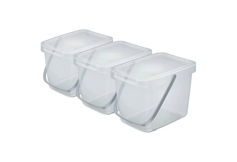 VidaAtHome.de Mülleimer Q-SYSTEMA Abfalleimer-Set 3 x 6 Liter, Kompakt & modern – perfekt für Küche, Büro oder Bad von VidaAtHome.de