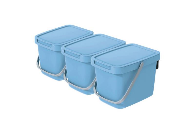 VidaAtHome.de Mülleimer Q-SYSTEMA Abfalleimer-Set 3 x 6 Liter von VidaAtHome.de