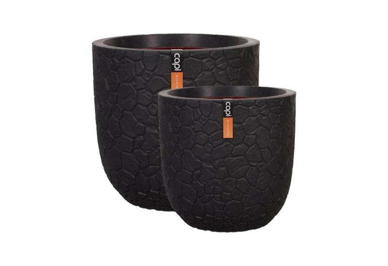 VidaAtHome.de Blumentopf CAPI Pflanzgefäße-Set CLAY ø 35er & 43er (Spar-Set, Pflanzgefäß CLAY 35er & 43er), Aus innovativem Holz-Kunststoff-Verbund, mit Isolierschicht von VidaAtHome.de