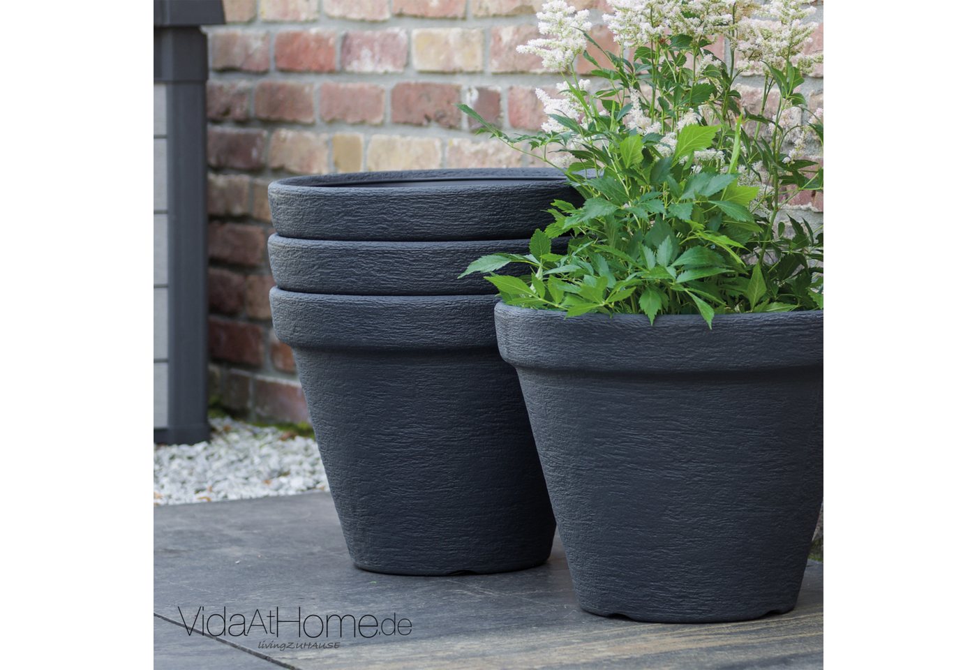 VidaAtHome.de Pflanzkübel Pflanzgefäß KLASSIK ø 40er - 4er Set (Spar-Set, 4x Pflanzgefäß KLASSIK ø 40) von VidaAtHome.de
