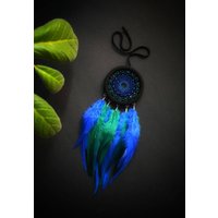 Kleiner Blau Grüner Traumfänger. Traumfänger Türkis Farbener Im Auto Rückspiegel Groß. Süßes Weihnachtsgeschenk von VidaHandmadeUA