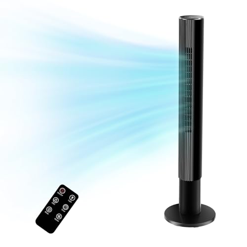 Vidacharmy 110 cm Turmventilator mit Fernbedienung, 26dB Leiser Turmventilator, 3 Geschwindigkeitstufen 3 Modi, 85° Oszillierender Stand Ventilatoren für Schlafzimmer, 4.2m/s Tower Fan mit 12H Timer Vidacharmy 110 cm Turmventilator mit Fernbedienung, 26dB Leiser Turmventilator, 3 Geschwindigkeitstufen 3 Modi, 85° Oszillierender Stand Ventilatoren für Schlafzimmer, 4.2m/s Tower Fan mit 12H Timer von Vidacharmy