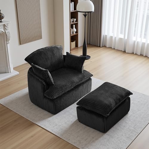 Vidacharmy Schlafsofa Einzelsofa mit Fußstütze, Sofa Corduroy Komfortables Dekompressions, Couch tragbares Wraparound-Gefühl für kleinen Raum, Bettcouch Ideal für Wohnzimmer/Schlafzimmer/Gästezimmer Vidacharmy Schlafsofa Einzelsofa mit Fußstütze, Sofa Corduroy Komfortables Dekompressions, Couch tragbares Wraparound-Gefühl für kleinen Raum, Bettcouch Ideal für Wohnzimmer/Schlafzimmer/Gästezimmer von Vidacharmy