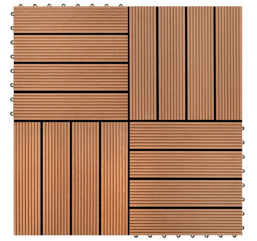 Teppichboden 22 Stk. Terrassenfliesen 30 x 30 cm 2 qm WPC Braun, vidaXL von Vidaxl