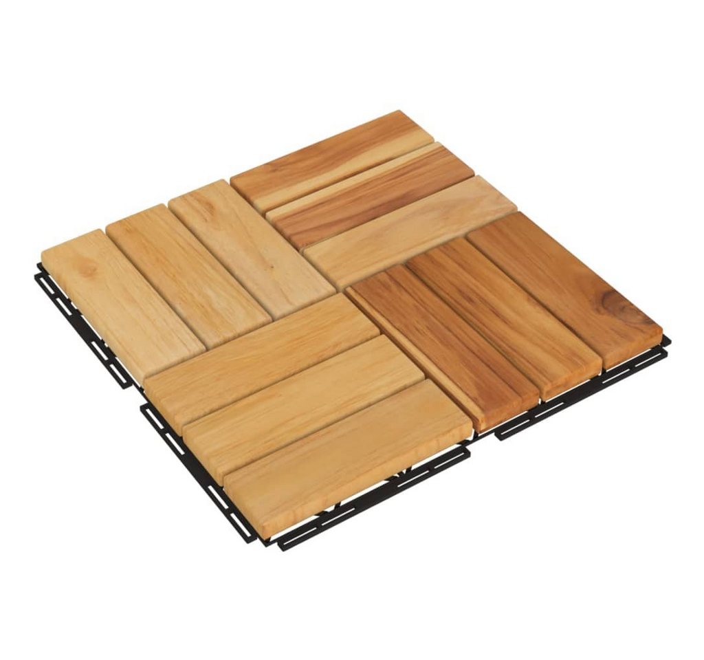 Teppichboden Terrassenfliesen 10 Stk. 30x30 cm Massivholz Teak, vidaXL von Vidaxl