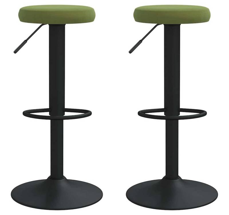vidaXL Barhocker Barhocker 2 Stk. Hellgrün Samt (2 St) von Vidaxl