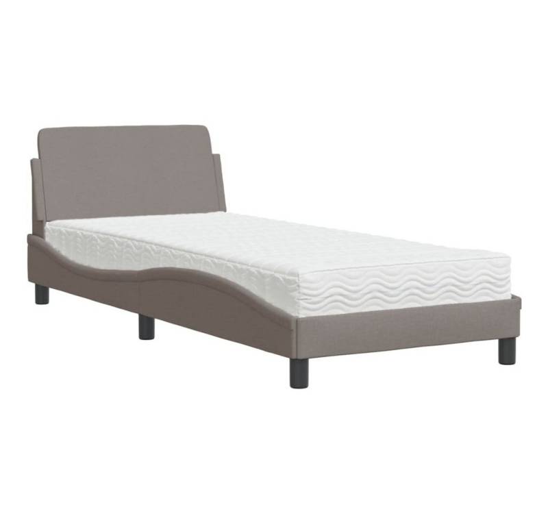 vidaXL Bett Bett mit Matratze "Dover" Taupe 90x190 cm Stoff von Vidaxl