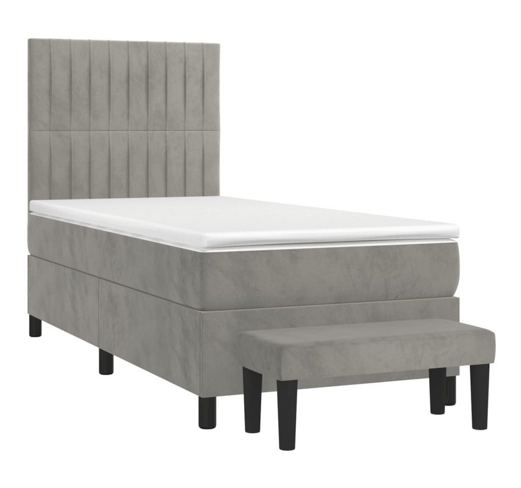 vidaXL Bett Boxspringbett mit Matratze Hellgrau 80x200 cm Samt vidaXL Bett Boxspringbett mit Matratze Hellgrau 80x200 cm Samt von vidaXL
