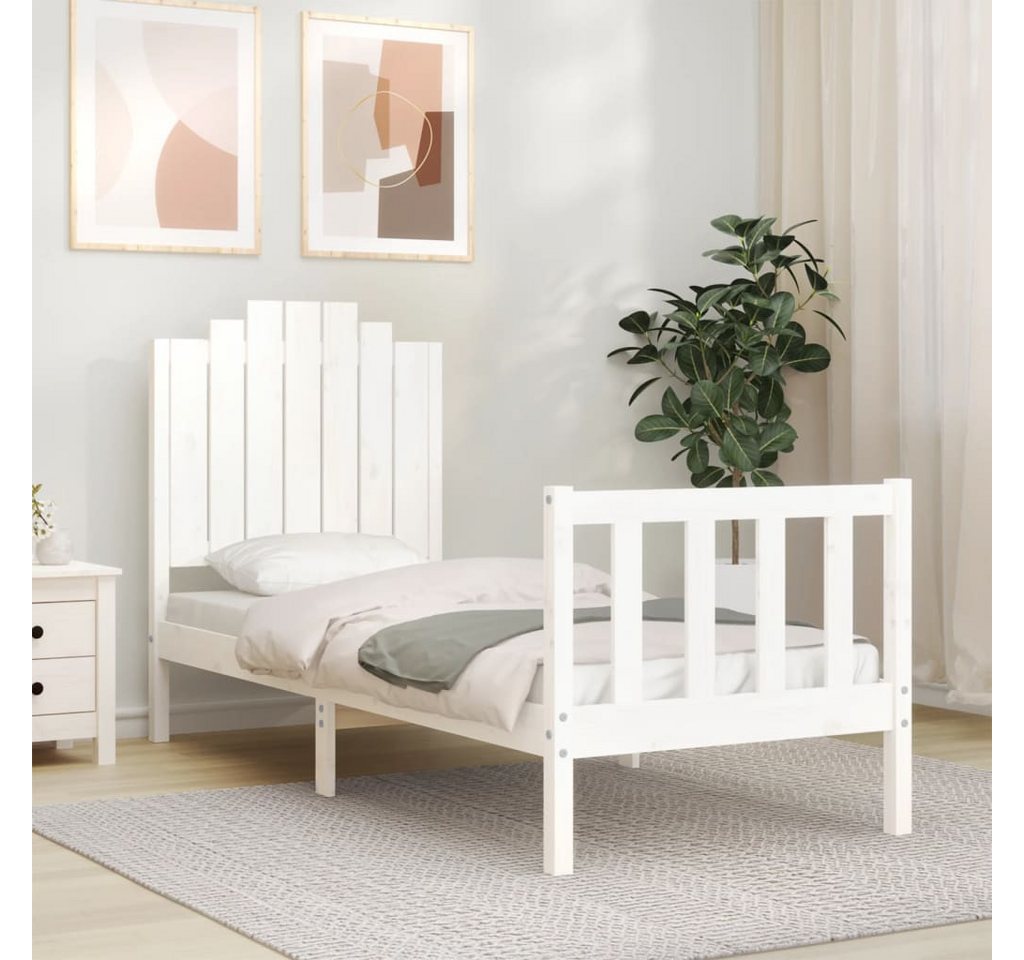 vidaXL Bett Massivholzbett ohne Matratze Weiß Kiefernholz vidaXL Bett Massivholzbett ohne Matratze Weiß Kiefernholz von vidaXL