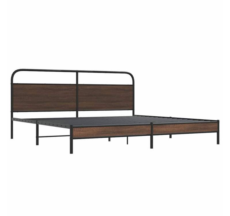vidaXL Bett Metallbett ohne Matratze Braun Eichen-Optik 183x213 cm von Vidaxl