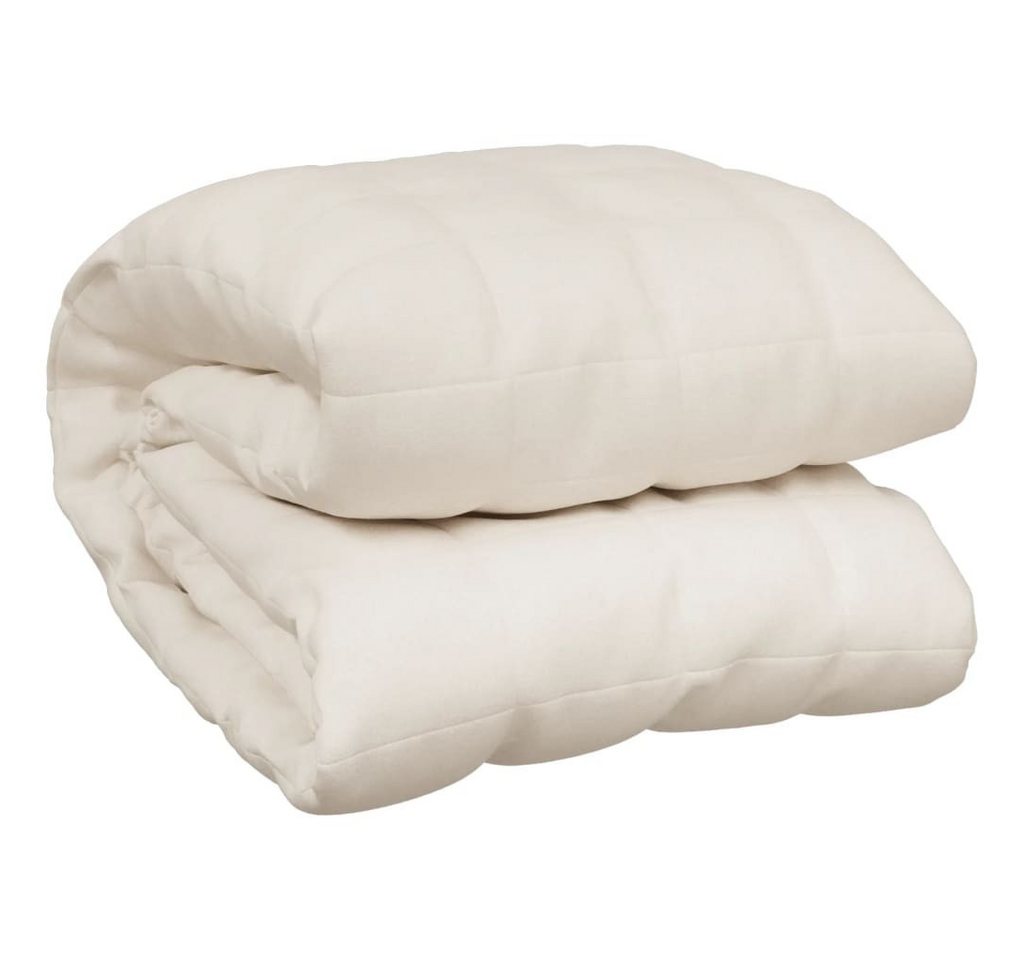 vidaXL Bettüberwurf Gewichtsdecke Hellcreme 152x203 cm 11 kg Stoff von Vidaxl