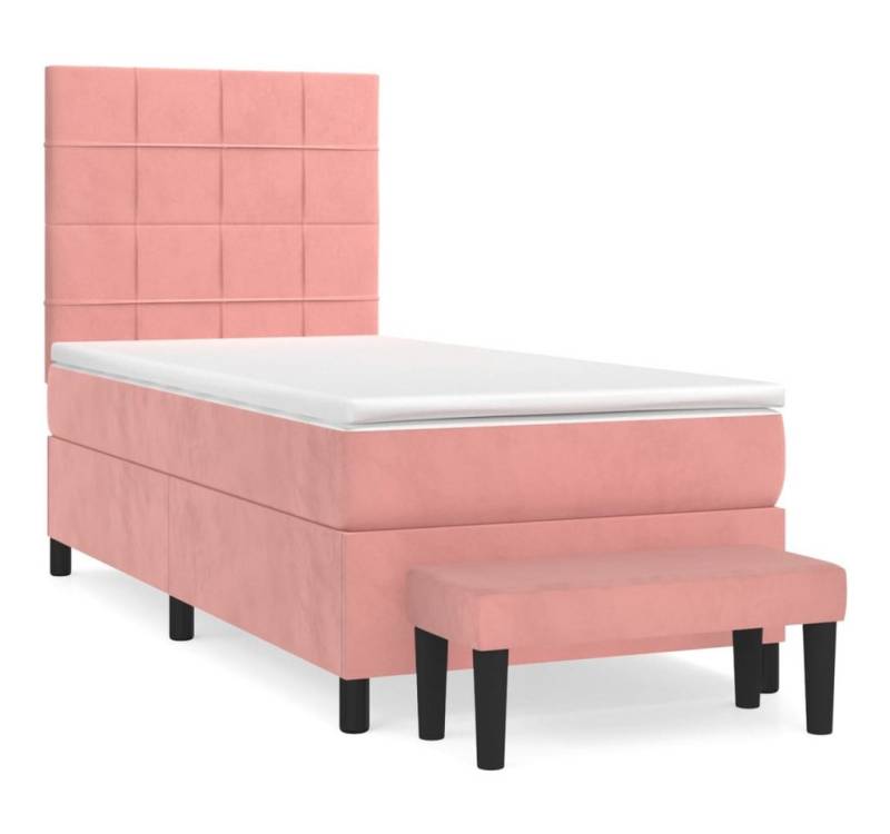 vidaXL Boxspringbett, Boxbett mit Matratze Rosa 80x200 cm Samt von Vidaxl
