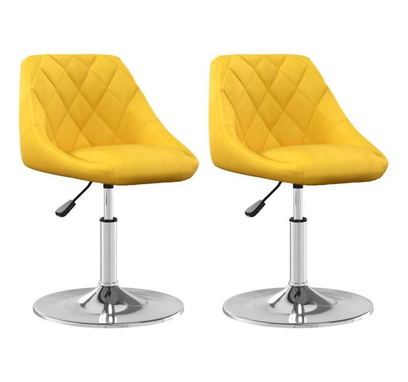 vidaXL Esszimmerstuhl Esszimmerstühle 2 Stk. Drehbar Senfgelb Samt (2 St) von Vidaxl