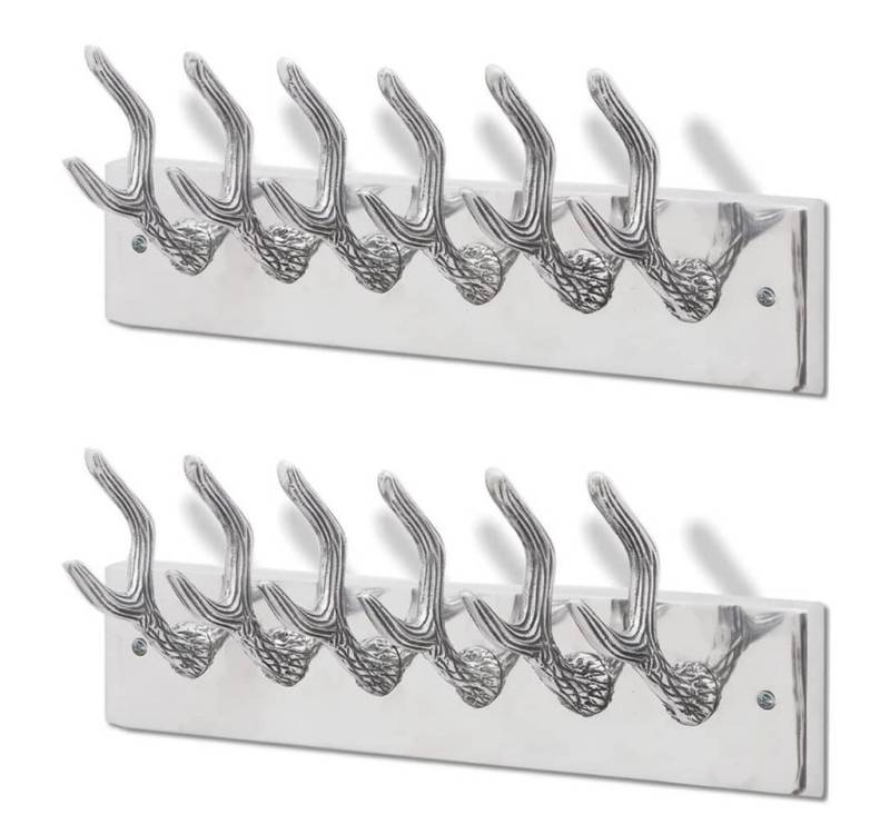 vidaXL Garderobenständer Garderobenleisten 2 Stk. Silbern Aluminium, (2 St) von Vidaxl