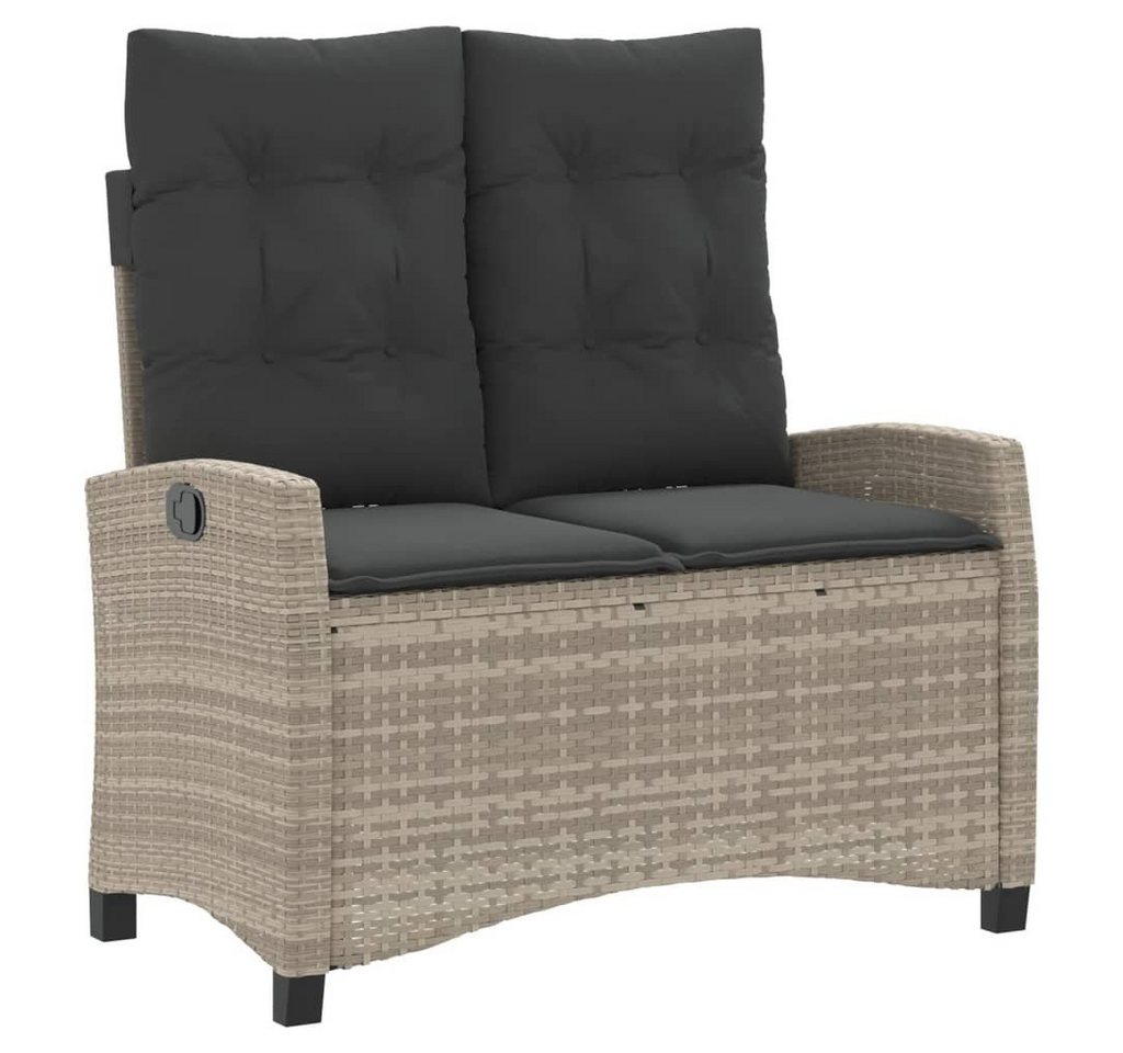 vidaXL Gartenbank Gartenbank Verstellbar mit Kissen Hellgrau Poly Rattan (1-St) von Vidaxl