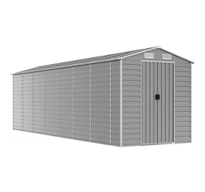 vidaXL Gartenhaus Gerätehaus Hellgrau 191x640x198 cm Verzinkter Stahl von Vidaxl