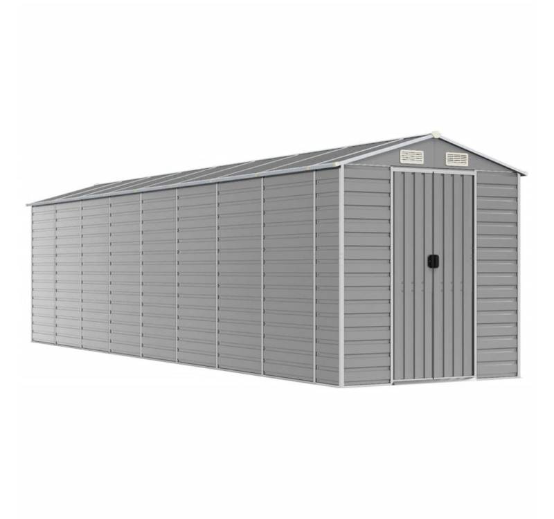 vidaXL Gartenhaus Gerätehaus Hellgrau 191x725x198 cm Verzinkter Stahl von Vidaxl