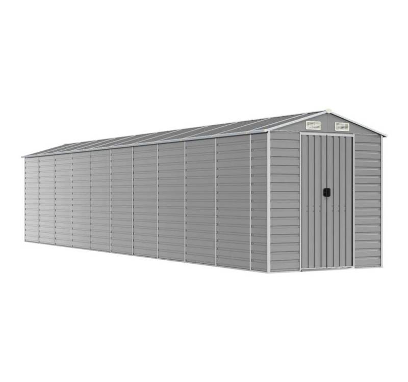 vidaXL Gartenhaus Gerätehaus Hellgrau 191x895x198 cm Verzinkter Stahl von Vidaxl