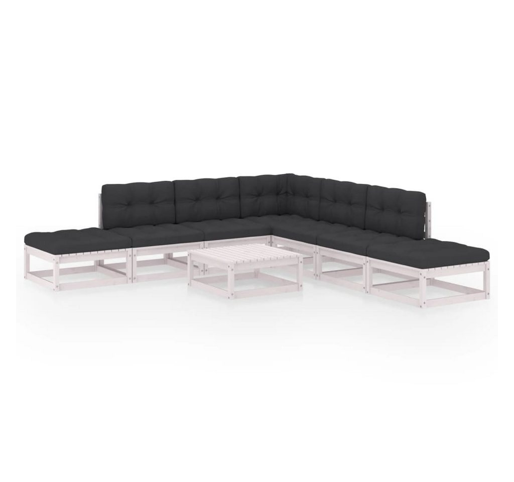 vidaXL Gartenlounge-Set 8-tlg. Garten-Lounge-Set mit Kissen Kiefer Massivholz, (1-tlg) von vidaXL