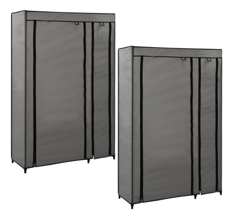 vidaXL Stoffschrank Faltschränke 2 Stk. Grau 110x45x175 cm Stoff (1-St) von Vidaxl