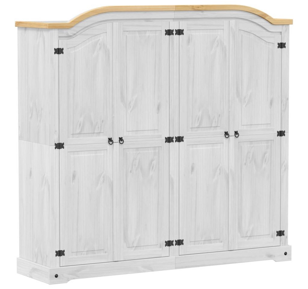 vidaXL Kleiderschrank Kleiderschrank Corona Weiß 194x52x186 cm Massivholz Kiefer (1-St) von Vidaxl