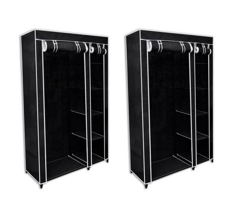 vidaXL Stoffschrank Stoffschränke 2 Stk. Schwarz (1-St) von Vidaxl