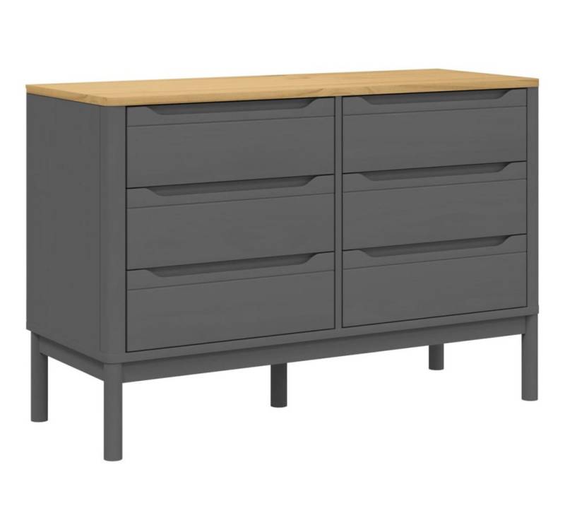 vidaXL Kommode Kommode FLORO Grau Massivholz Kiefer (1 St) von Vidaxl