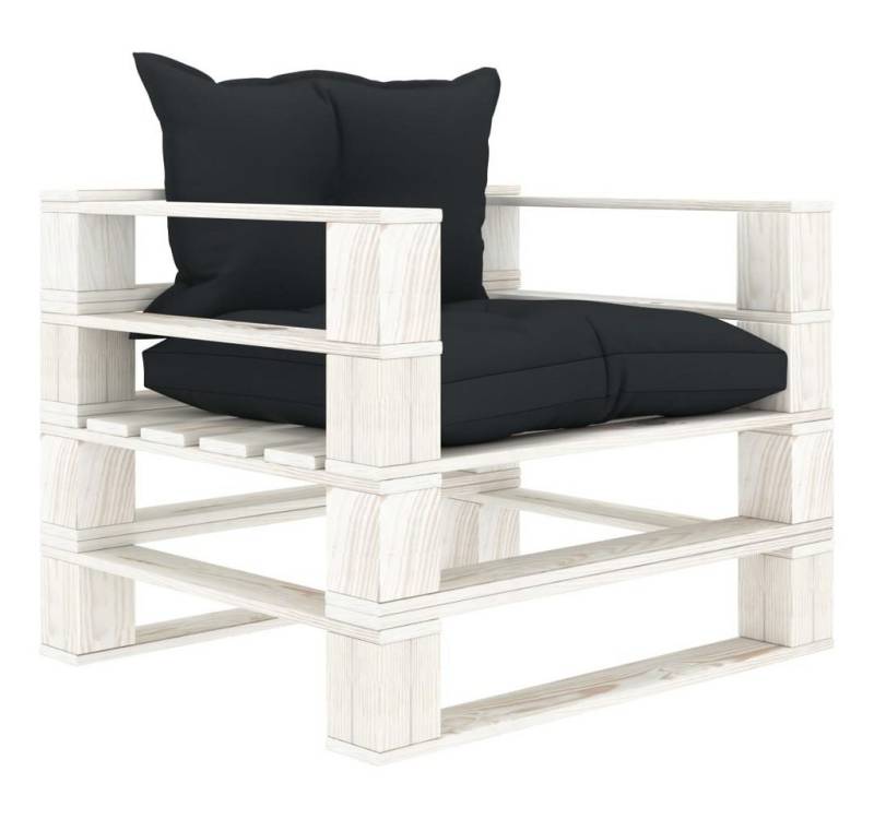 vidaXL Loungesofa Garten-Palettensofa mit Kissen in Anthrazit Holz, 1 Teile von Vidaxl