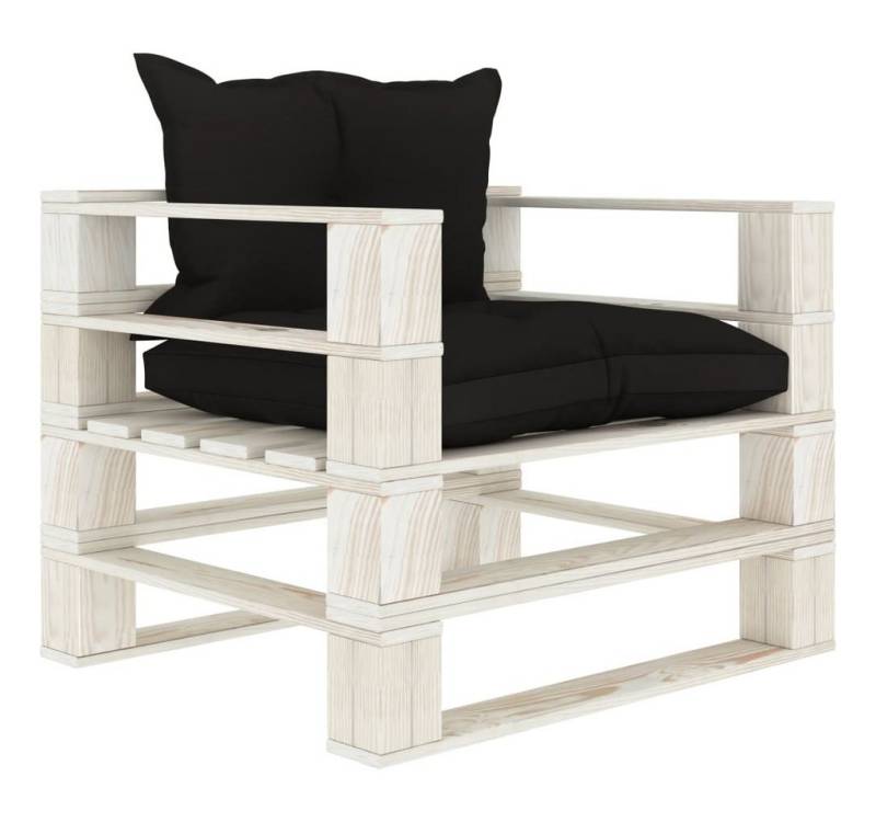 vidaXL Loungesofa Garten-Palettensofa mit Kissen in Schwarz Holz, 1 Teile von Vidaxl