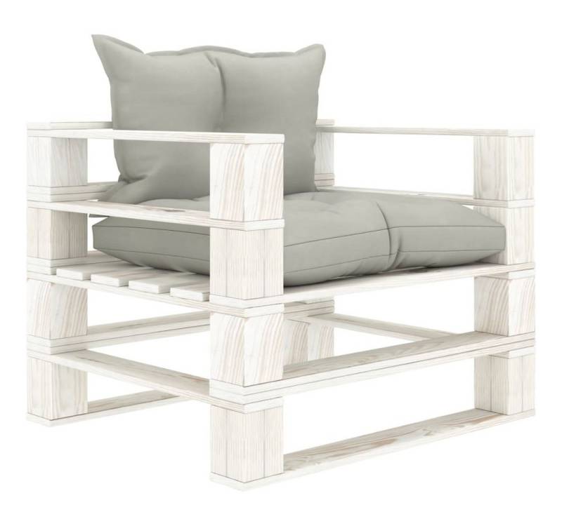 vidaXL Loungesofa Garten-Palettensofa mit Kissen in Taupe Holz, 1 Teile von Vidaxl